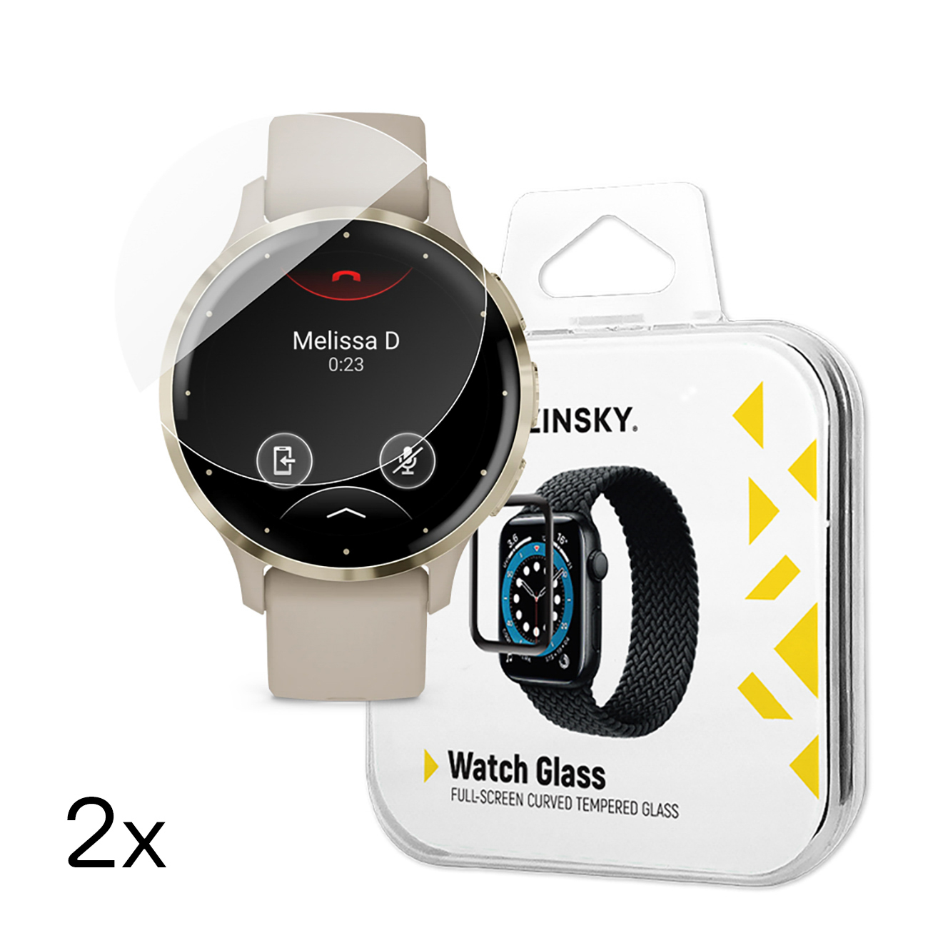 Wozinsky Full Glue Karkaistu lasi Garmin Venu 3S 41mm:lle (2 kpl)