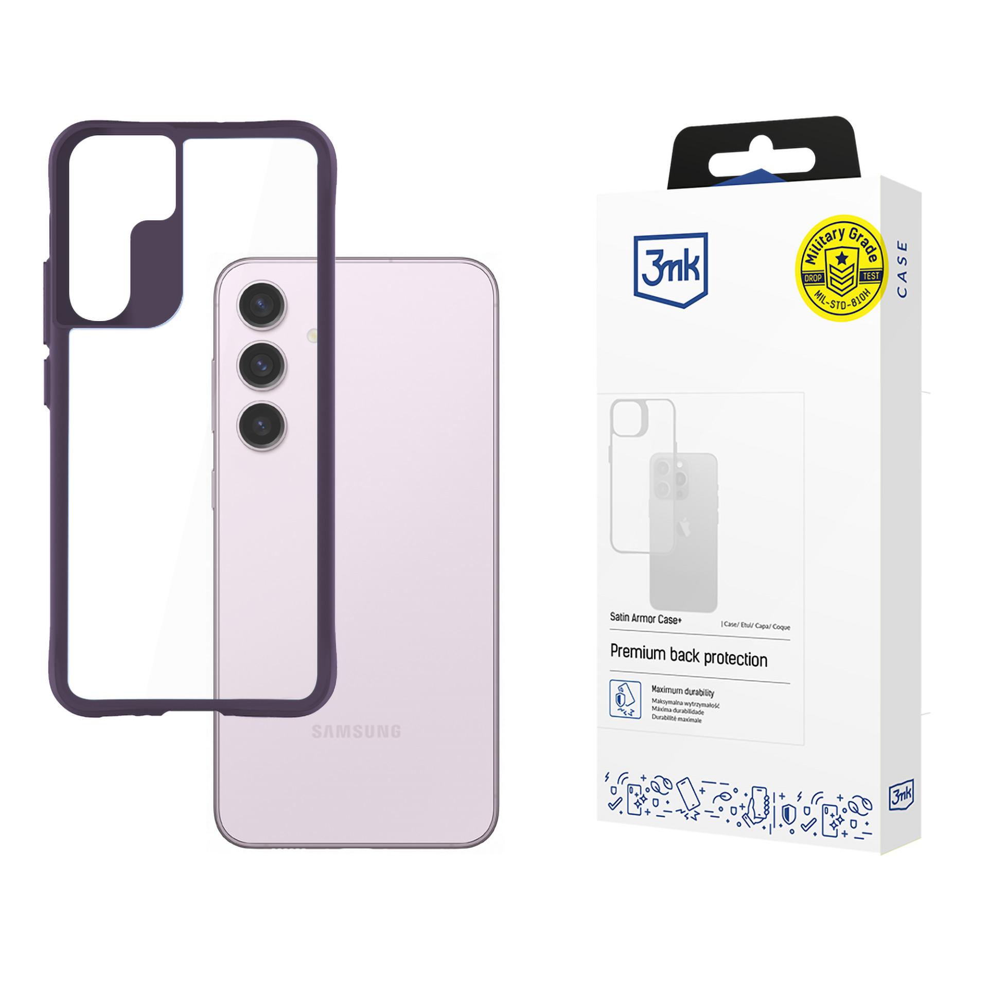 3mk Satin Armor Case+ Purple Suojakuori Samsung Galaxy S24:lle - läpinäkyvä
