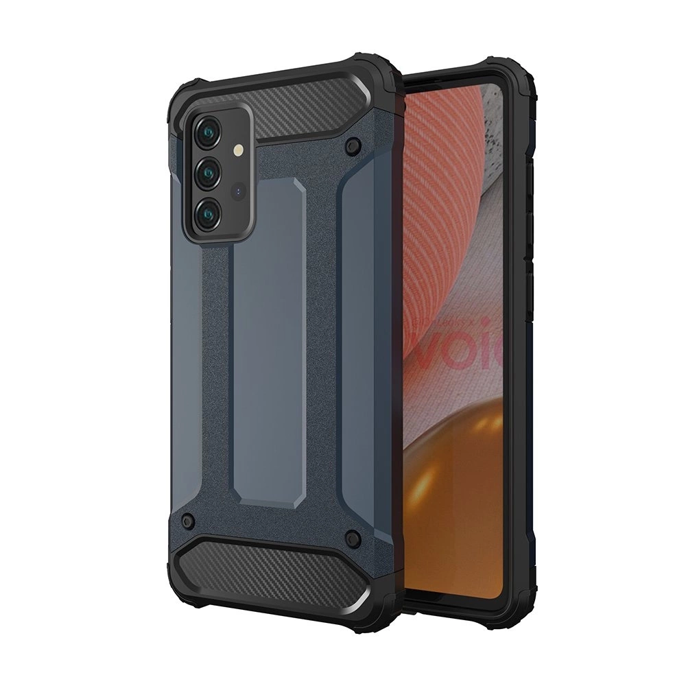 Hybrid Armor Camshield kamerasuojalla ja metallirenkaalla Samsung Galaxy S25+ - Sininen