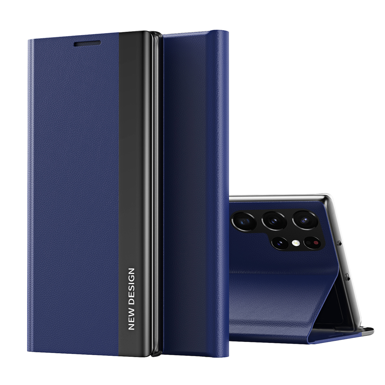 Sleep Case Pro Samsung Galaxy S25 Ultra Suojakuori läpällä ja jalustalla - Sininen