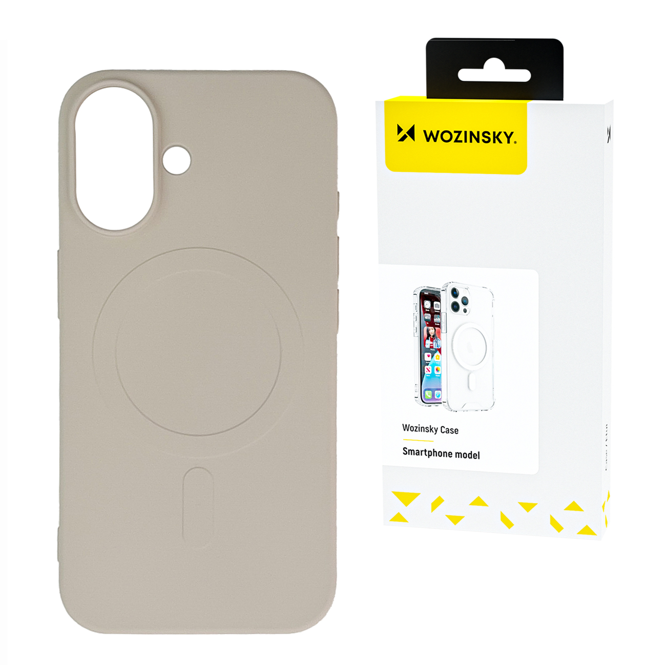 Wozinsky silikoninen suojakuori MagSafe-yhteensopiva Samsung Galaxy S24 FE:lle - beige