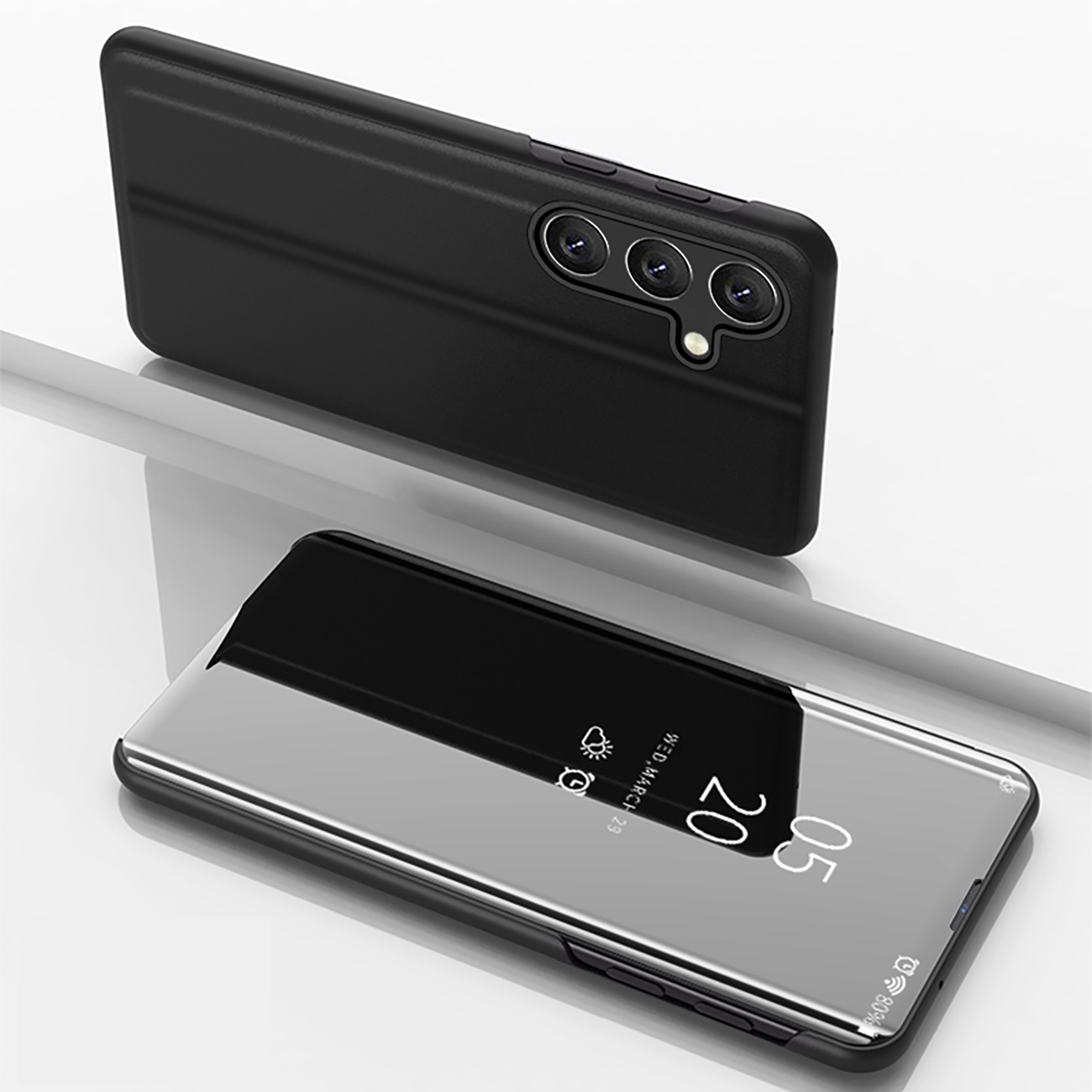 Clear View Case for Samsung Galaxy A36 Cover with Flip - Black