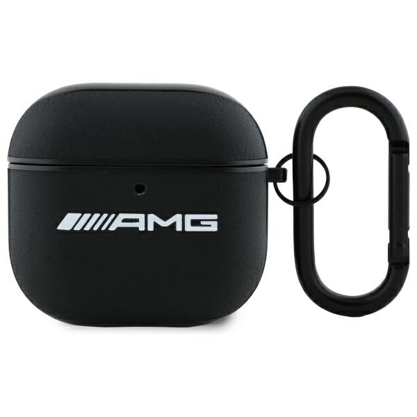 AMG Nahkainen White Logo Suojakuori AirPods 4:lle - musta / valkoinen
