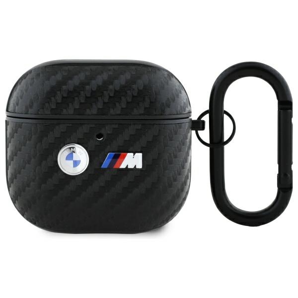 BMW Carbon Double Metal Logo Suojakuori AirPods 4:lle - musta