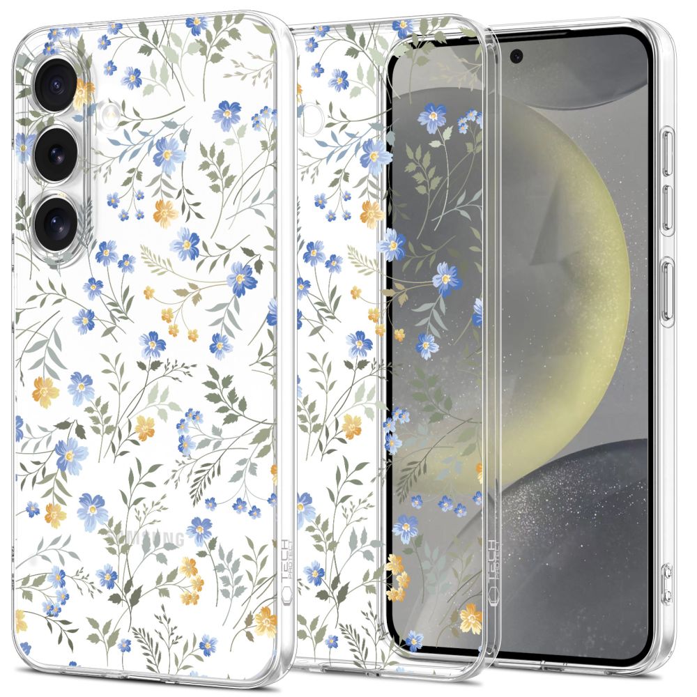 Tech-Protect FlexAir Suojakuori Samsung Galaxy S25:lle - Daisies with Leaves