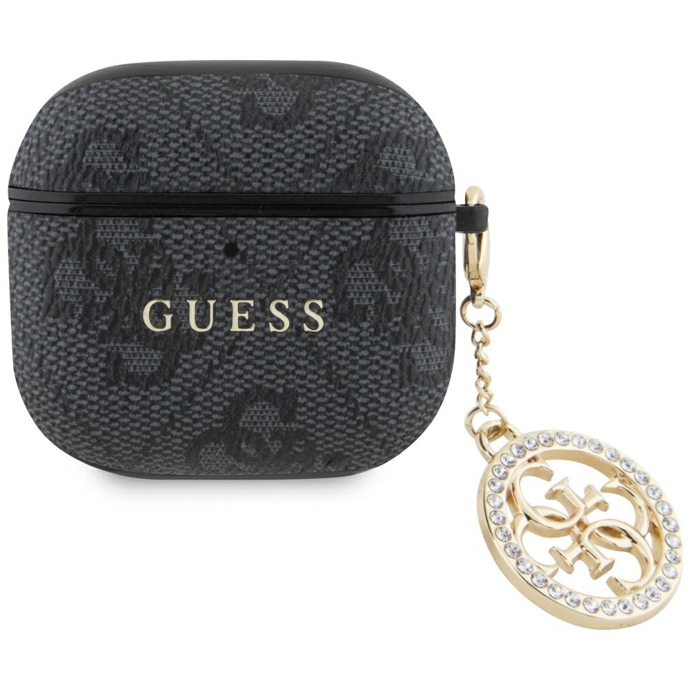 Guess 4G Strass Charm kotelo AirPods 4 - musta