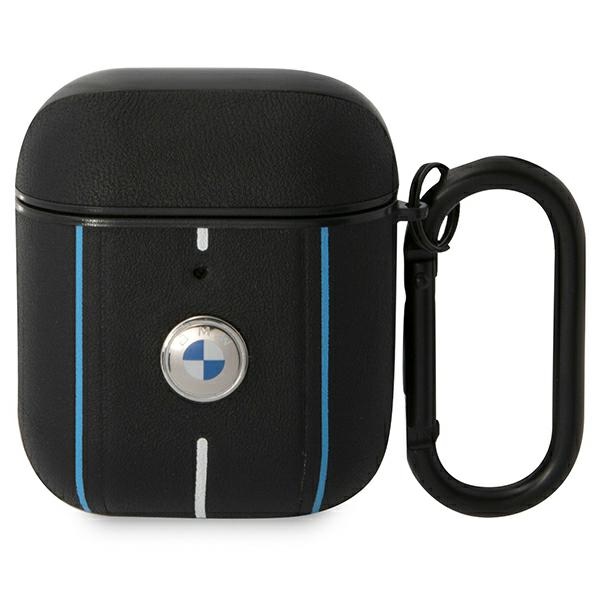 BMW Leather Color Lines Suojakuori AirPods 1 / 2:lle - musta