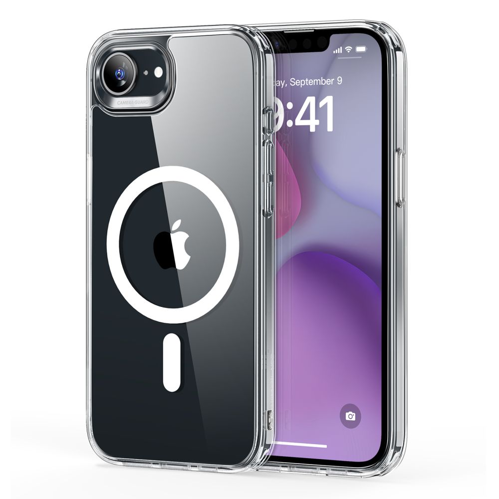 ESR Classic Hybrid Halolock MagSafe Suojakuori iPhone 16e / 17e:lle - läpinäkyvä