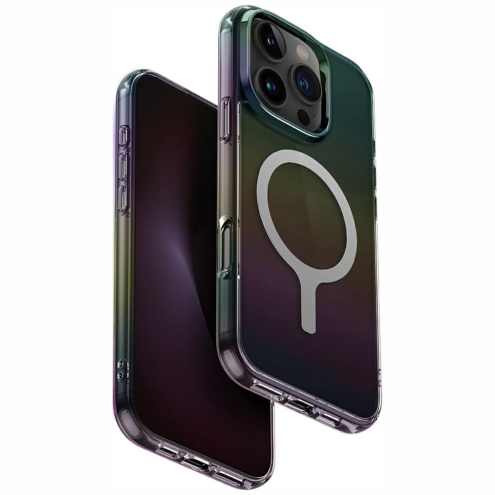 Uniq Iridescia Magclick Lataus Suojakuori iPhone 16 Pro:lle - Musta