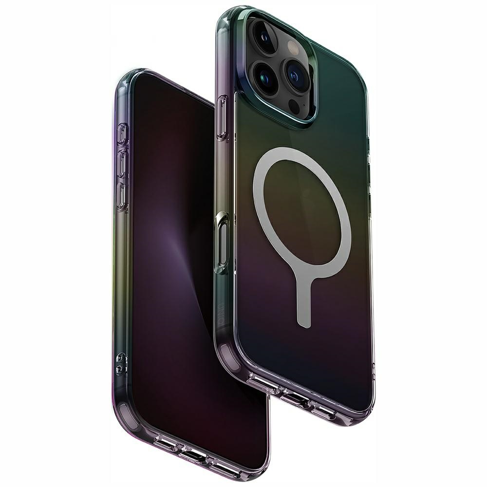 Uniq Iridescia Magclick Lataus Suojakuori iPhone 16 Pro Max:lle - Musta