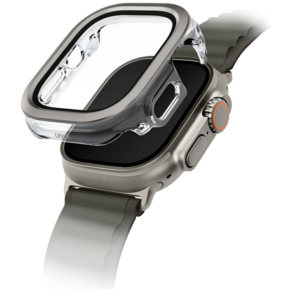 Uniq Voute Suojakuori karkaistulla lasilla Apple Watch Ultra 49 mm:lle - Hopeinen