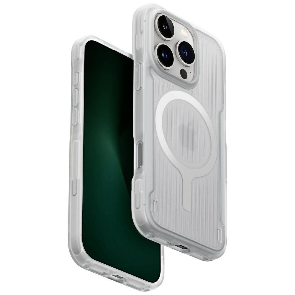 Uniq Combat Active Magclick Lataus Suojakuori iPhone 16 Pro:lle - Valkoinen