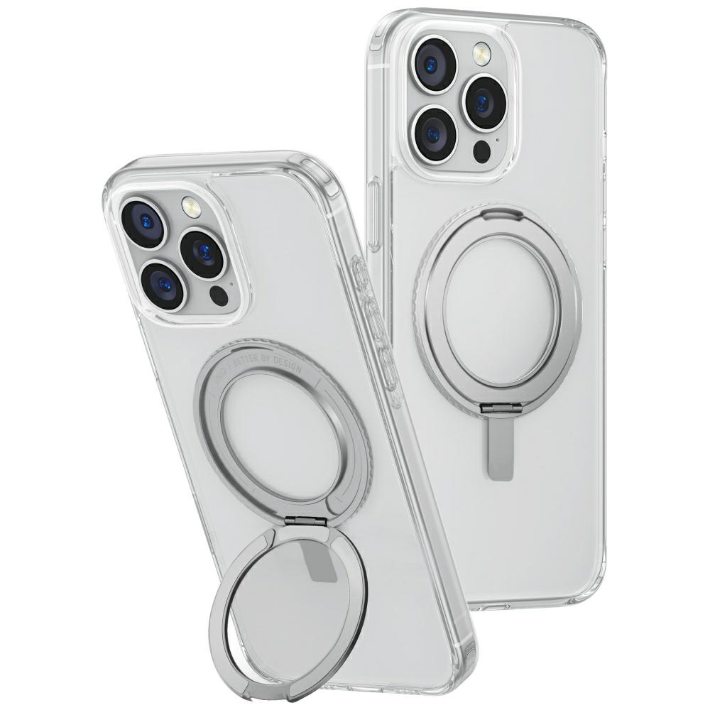 Uniq Swivix 360 Pyörivä Jalusta Suojakuori iPhone 16 Pro Max:lle - Läpinäkyvä