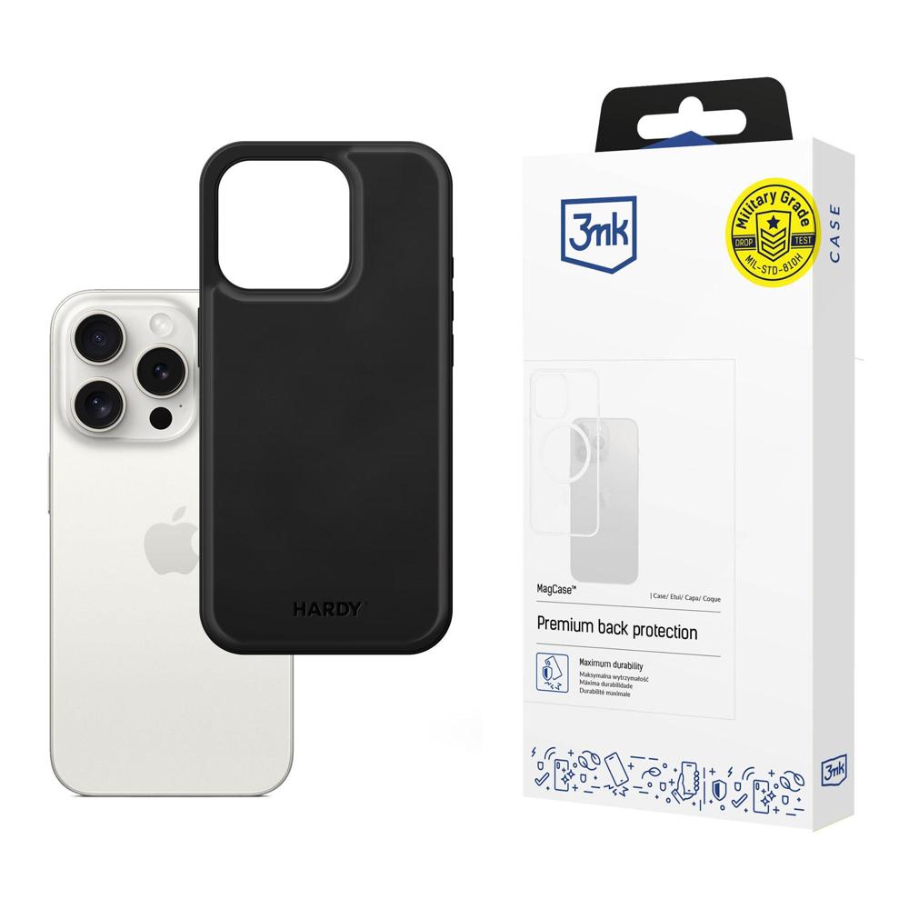 3mk Hardy Apple Silky Leather MagCase Apple iPhone 15 Pro Max:lle - musta