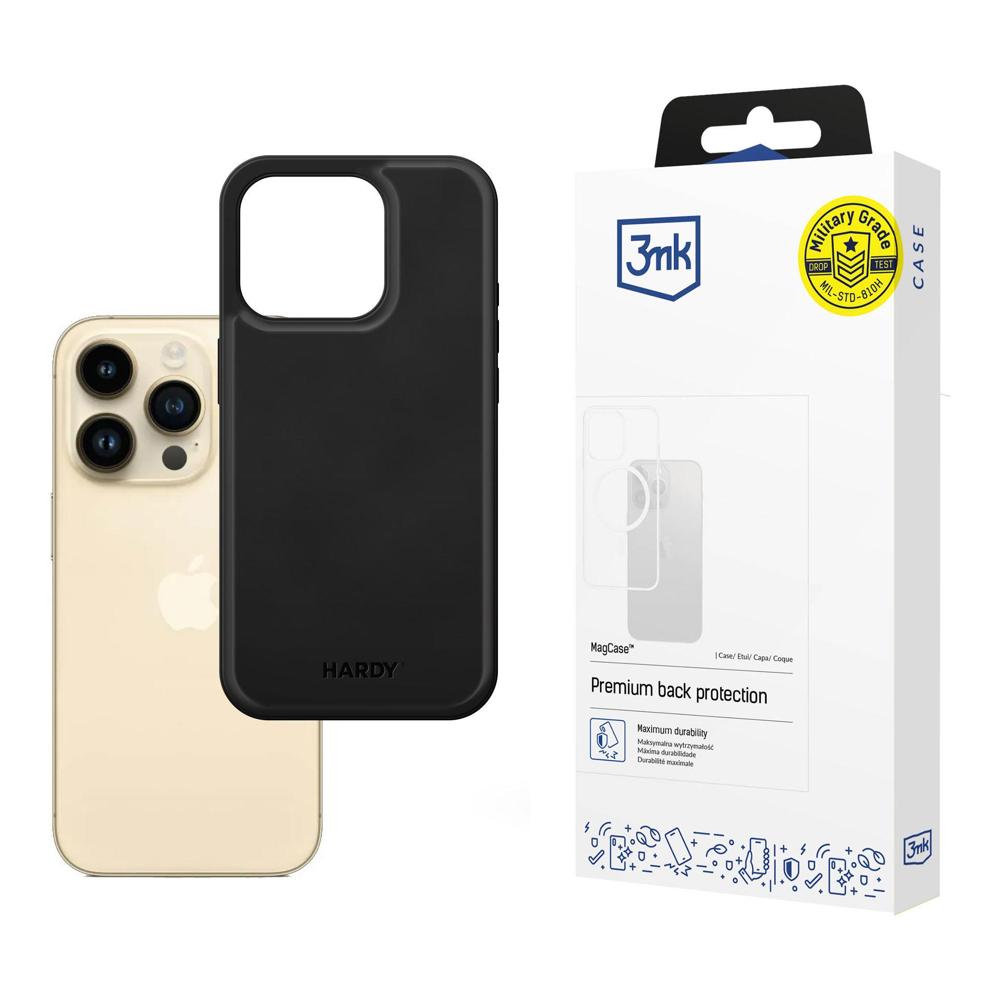 3mk Hardy Apple Silky Leather MagCase Apple iPhone 14 Pro:lle - musta