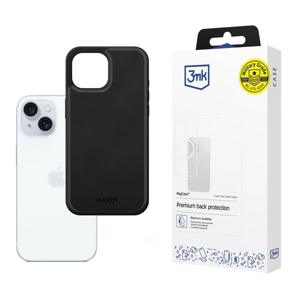 3mk Hardy Apple Silky Leather MagCase Apple iPhone 15:lle - musta