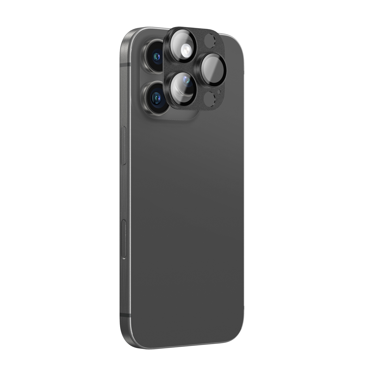 AmazingThing Aviation-Grade Alloy Tempered Glass Lens for iPhone 16 Pro / 16 Pro Max Camera Lens - Black