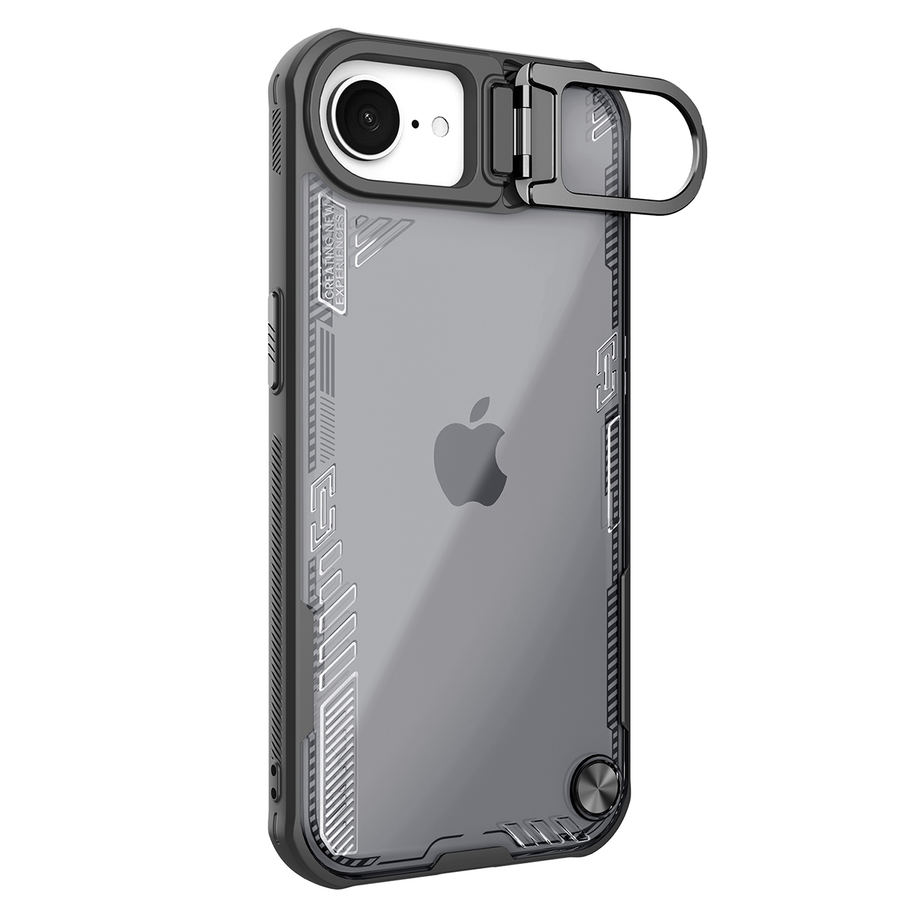 Nillkin Iceblade Prop Suojakuori jalustalla iPhone 16e / 17e:lle - musta