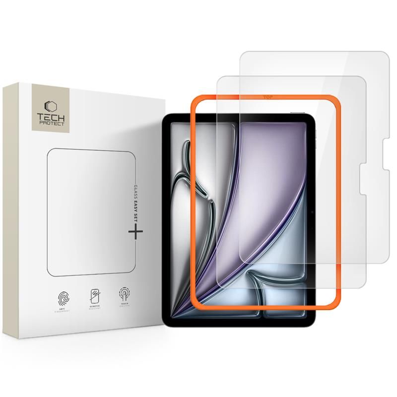 Tech-Protect Easy Set+ 2 kpl karkaistu lasi iPad Air 11 (2024/2025/2026) - läpinäkyvä