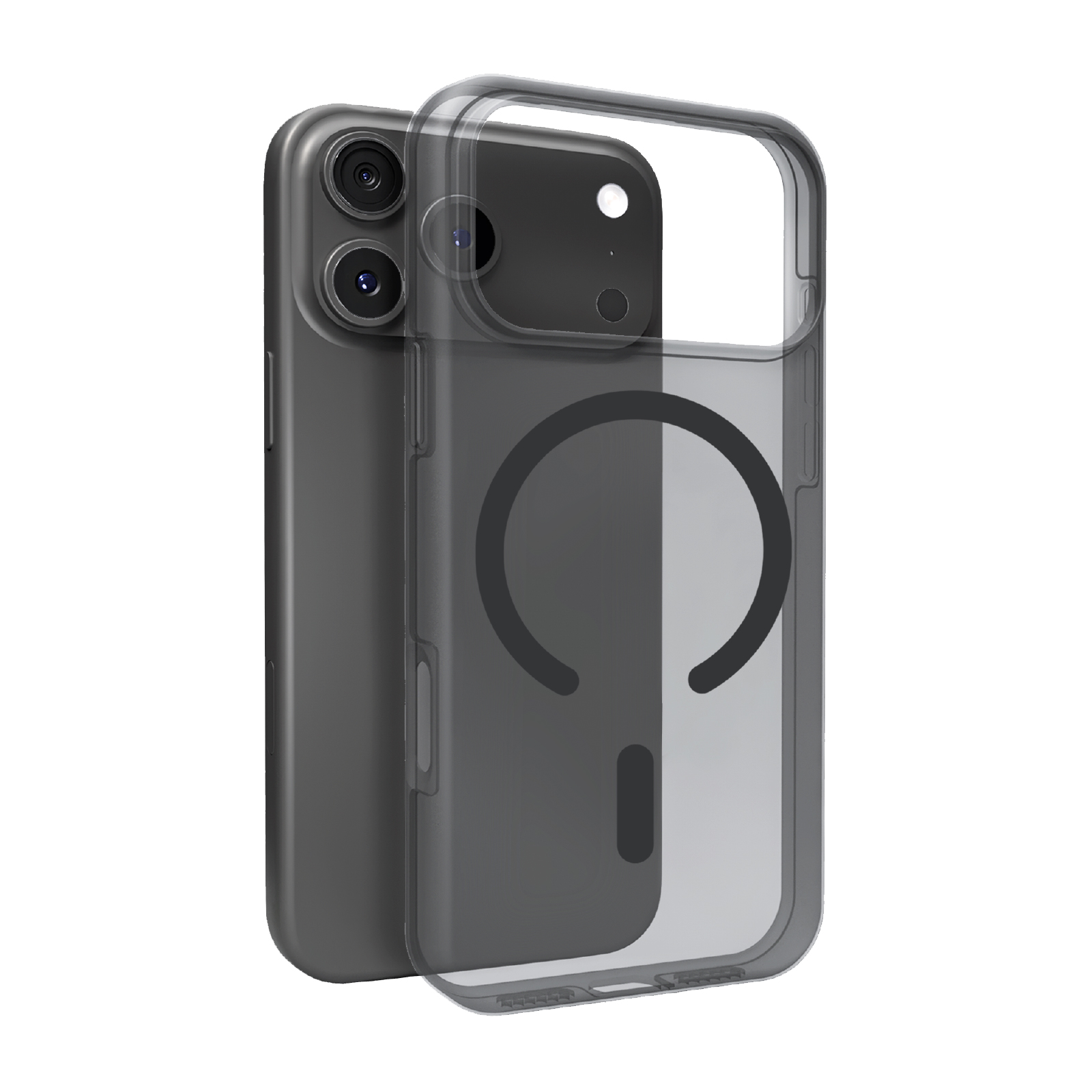 Puro Daylight MagSafe-yhteensopiva silikoninen suojakuori iPhone 17 Pro Max:lle - läpikuultava musta