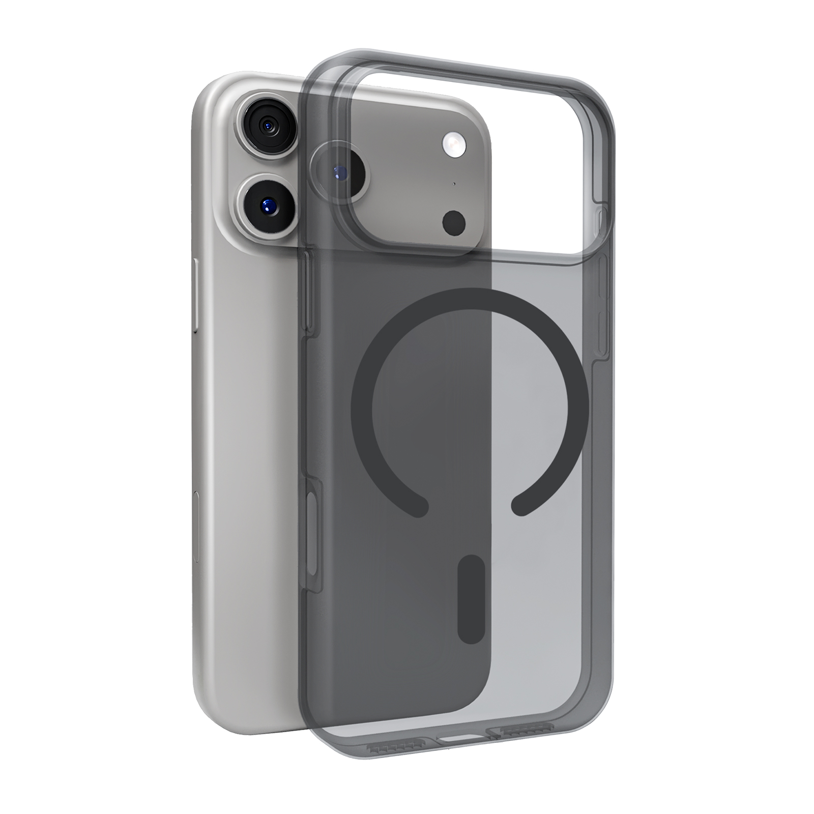 Puro Daylight MagSafe-yhteensopiva silikoninen suojakuori iPhone 17 Pro:lle - läpikuultava musta