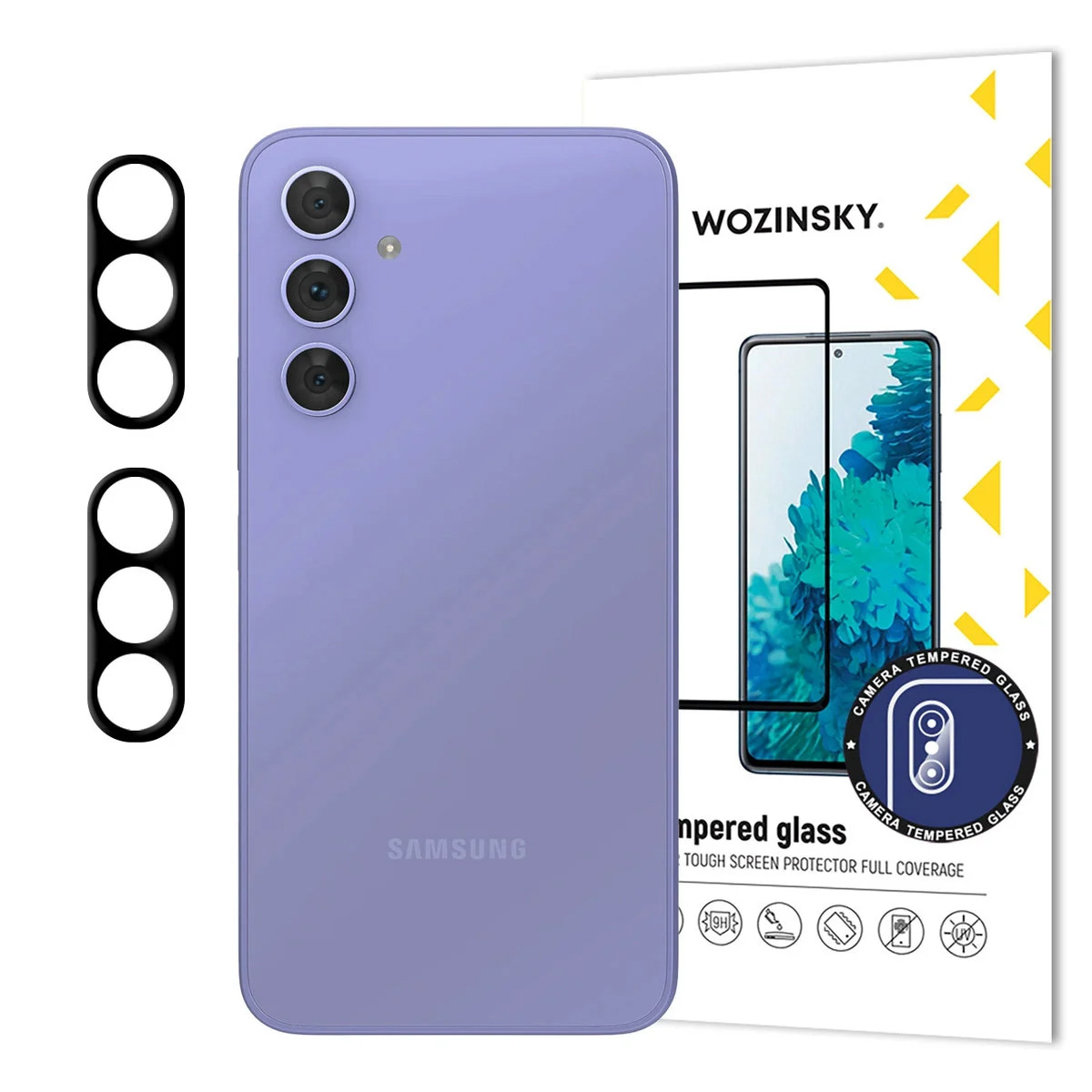 Wozinsky Full Camera Glass kameran linssin suoja Samsung Galaxy A17 / A17 5G:lle - musta, 2 kpl