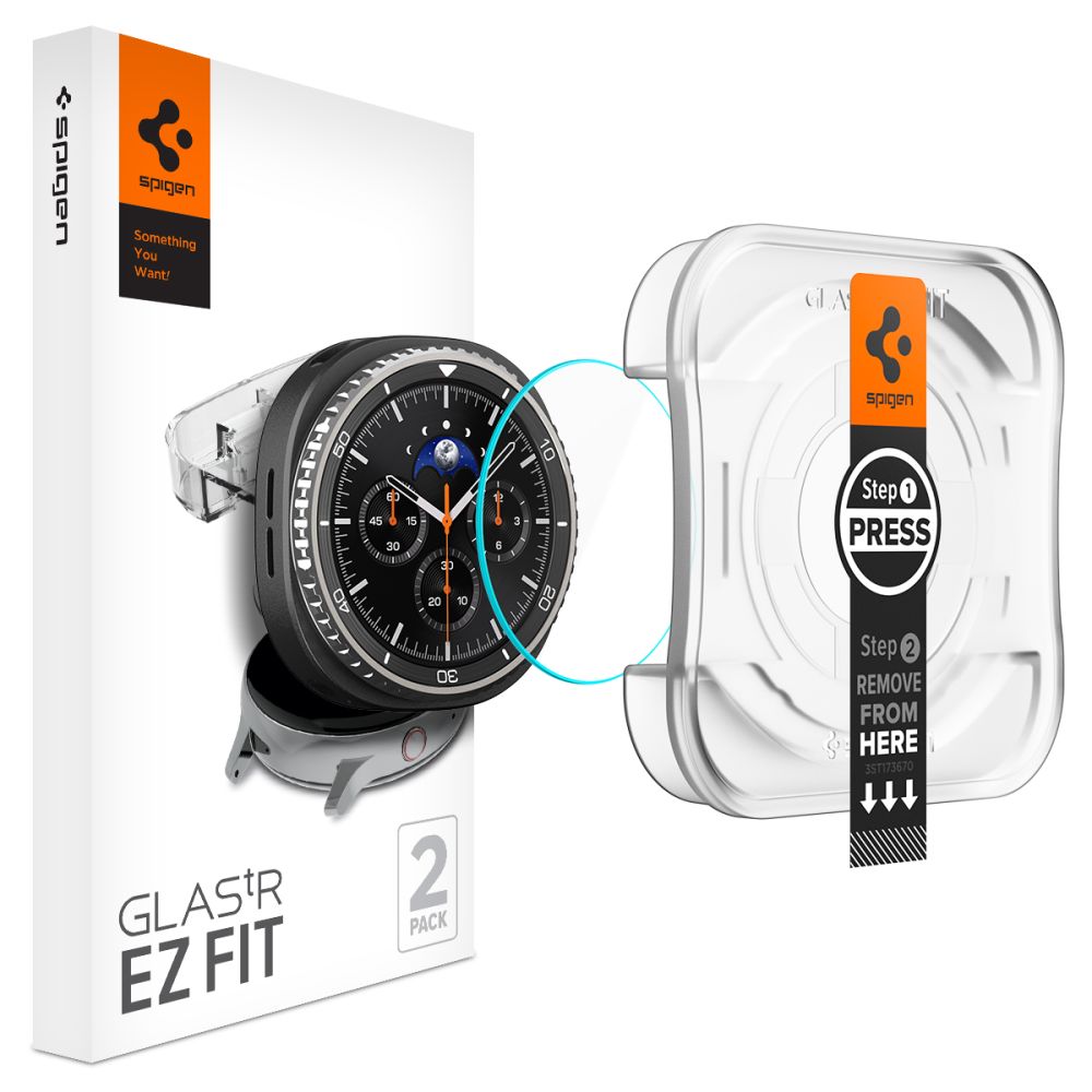 Spigen Glas.TR Ez-Fit Karkaistu lasi Samsung Galaxy Watch 8 46mm:lle - Läpinäkyvä