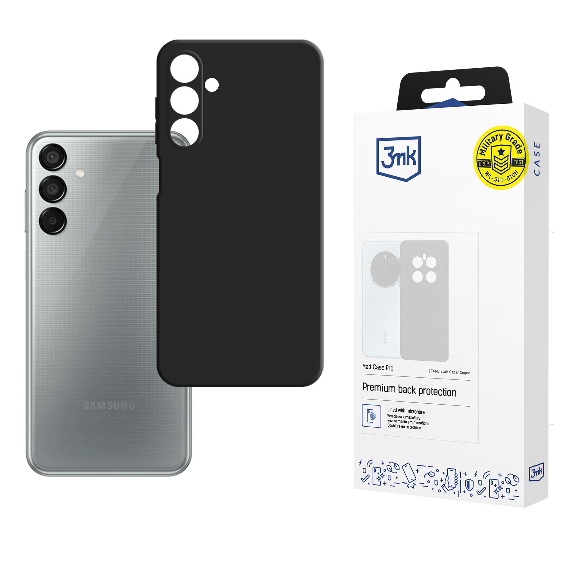 3mk Matt Case Pro Samsung Galaxy M15 5G:lle - Matta musta