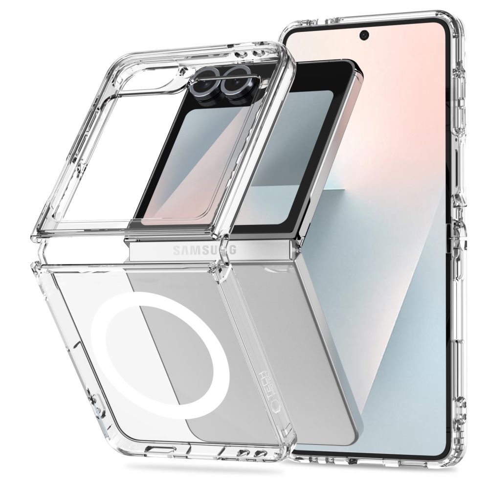 Tech-Protect FlexAir Hybrid MagSafe Suojakuori Samsung Galaxy Z Flip 6 / 7 FE:lle - läpinäkyvä