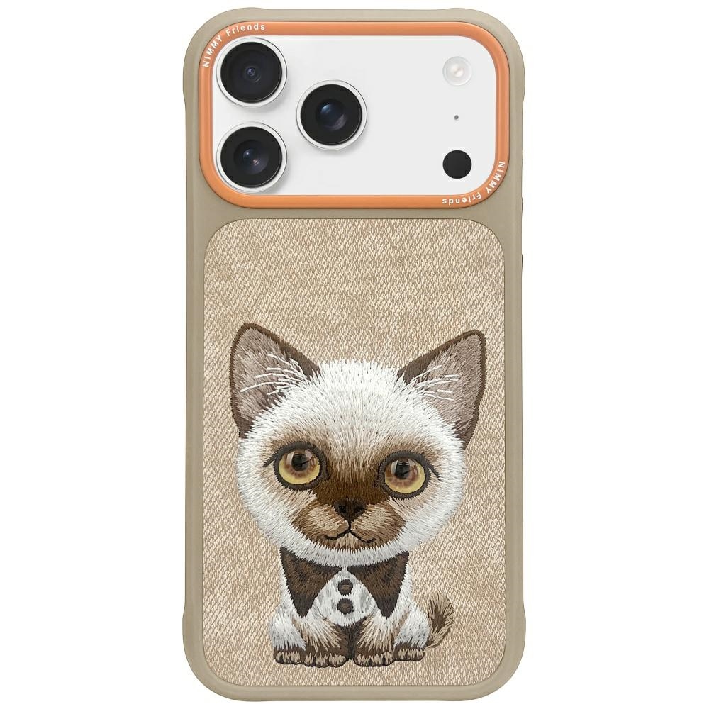Nimmy Big Eyed Pet 2.0 Cat Suojakuori iPhone 17 Pro:lle - beige