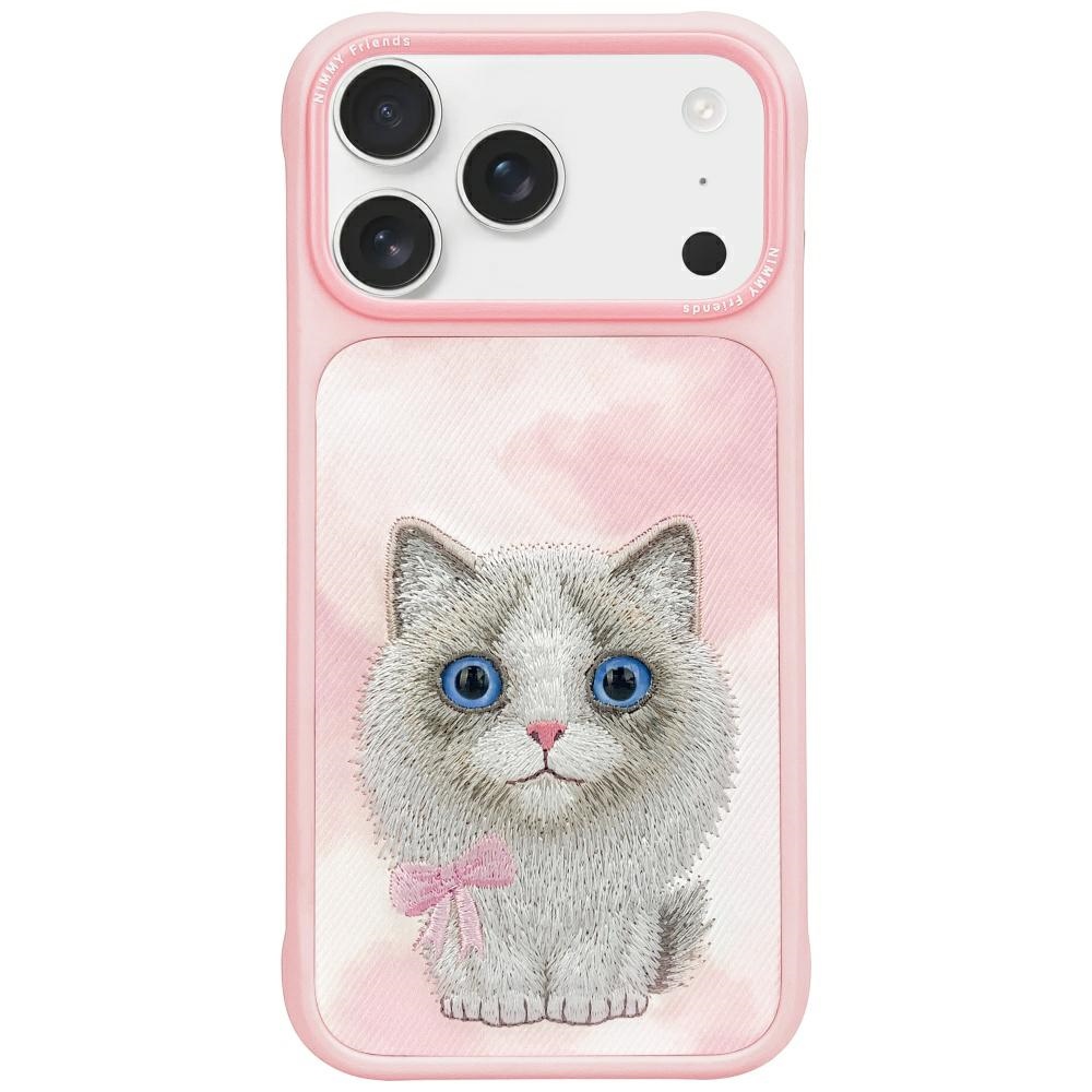 NIMMY Suojakuori BIG EYED PET 2.0 Cat iPhone 17 Pro:lle - vaaleanpunainen