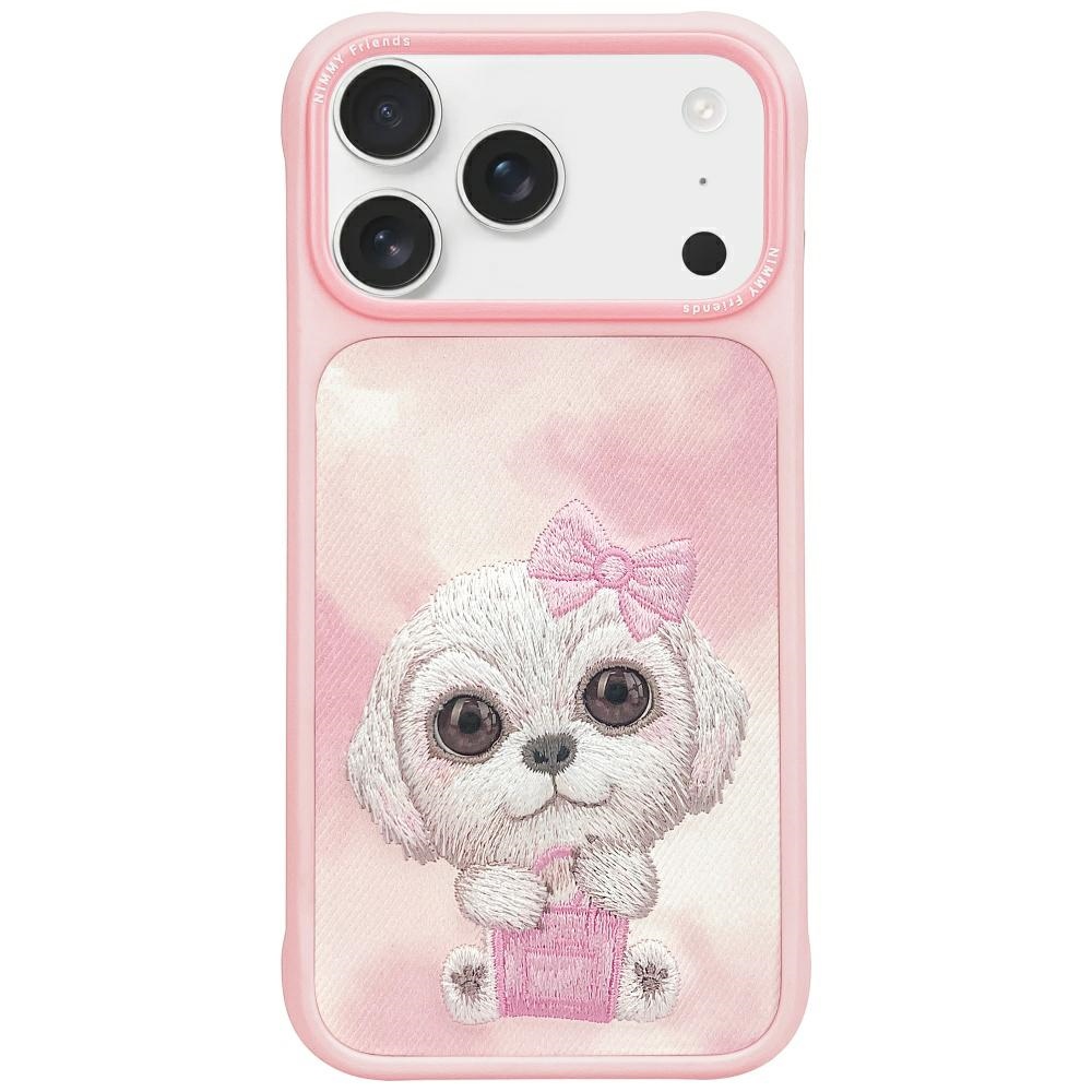 NIMMY Suojakuori BIG EYED PET 2.0 Dog iPhone 17 Pro Max:lle - vaaleanpunainen
