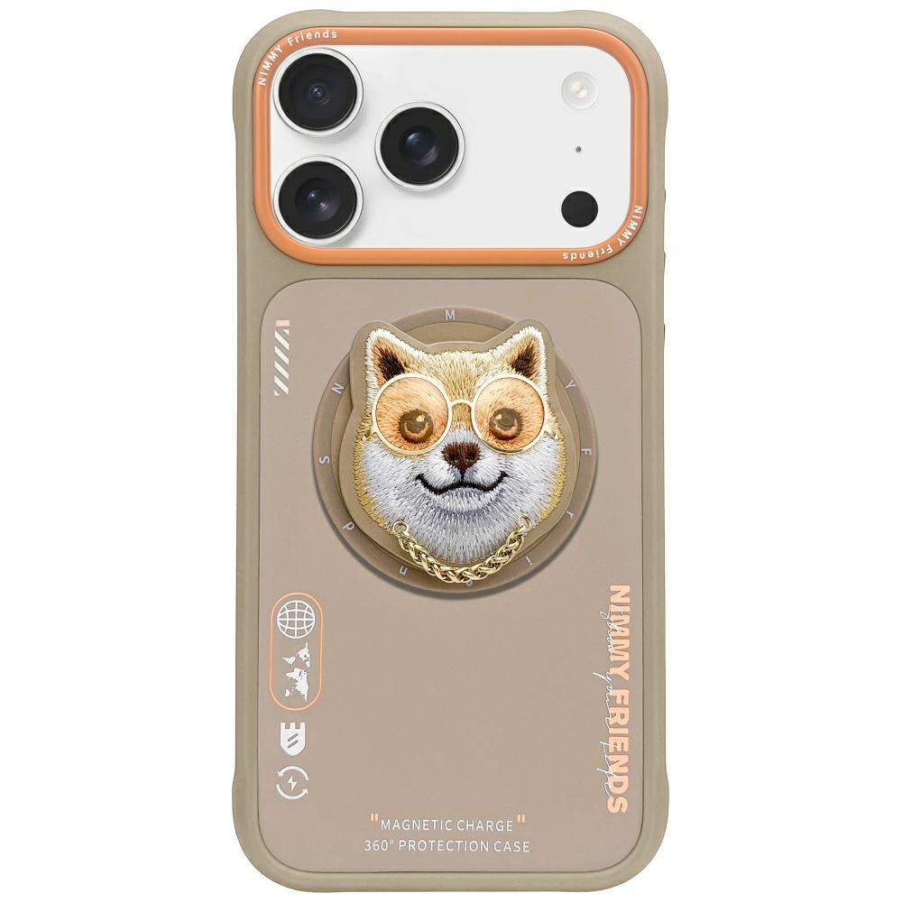 NIMMY GLASSES COOL DOG -suojakuori MagSafe-yhteensopiva iPhone 17 Pro:lle beige