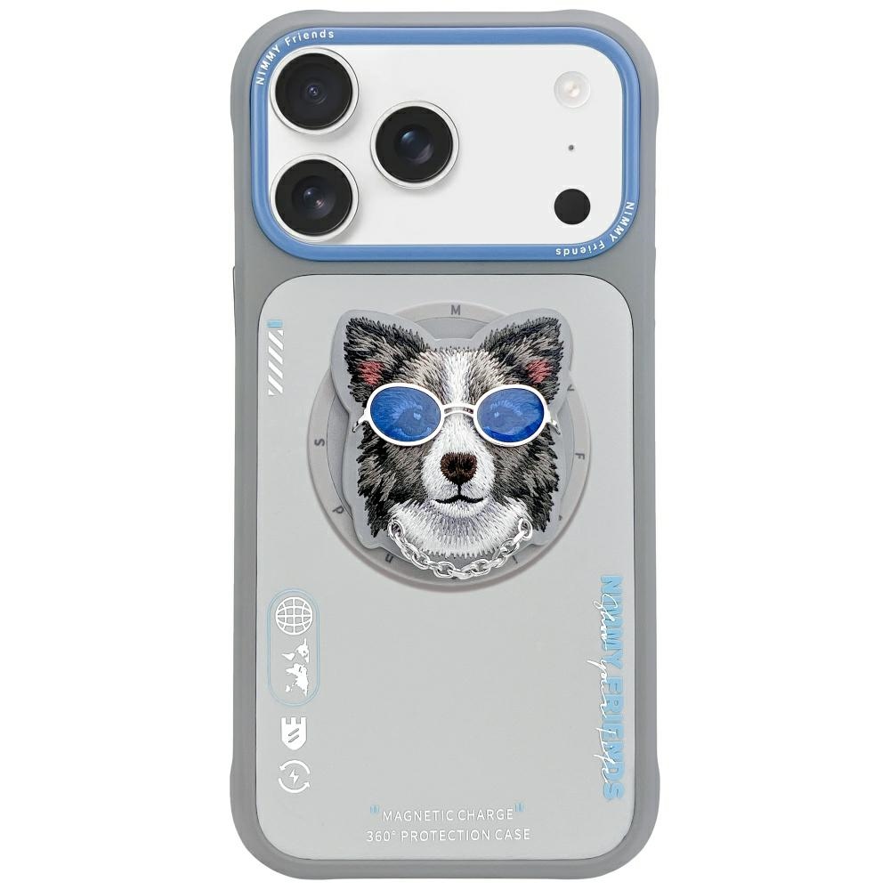 NIMMY Suojakuori GLASSES COOL DOG MagSafe-yhteensopiva iPhone 17 Pro:lle - harmaa