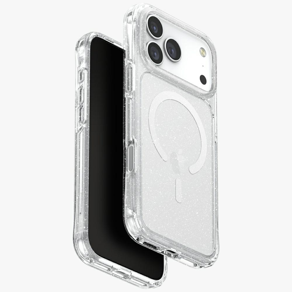 Uniq LifePro Xtreme Magclick Lataussuojakuori iPhone 17 Pro Max:lle - Läpinäkyvä-Glitter