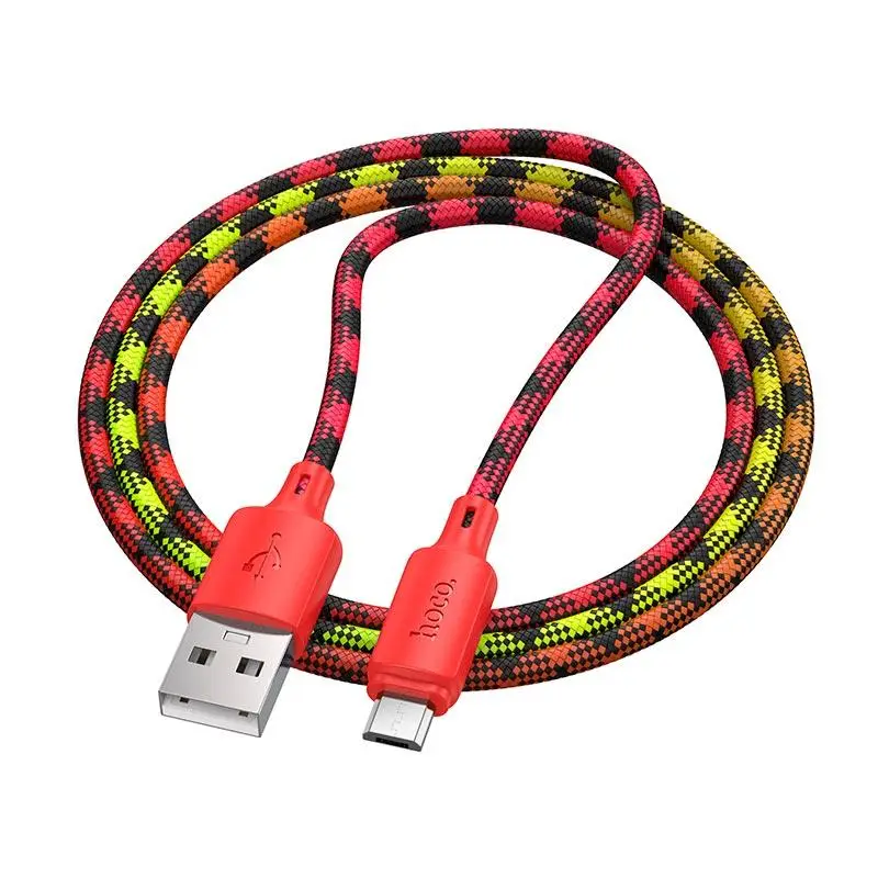 Hoco USB-A - Micro USB -kaapeli 2,4A 1 m liukuvari punainen