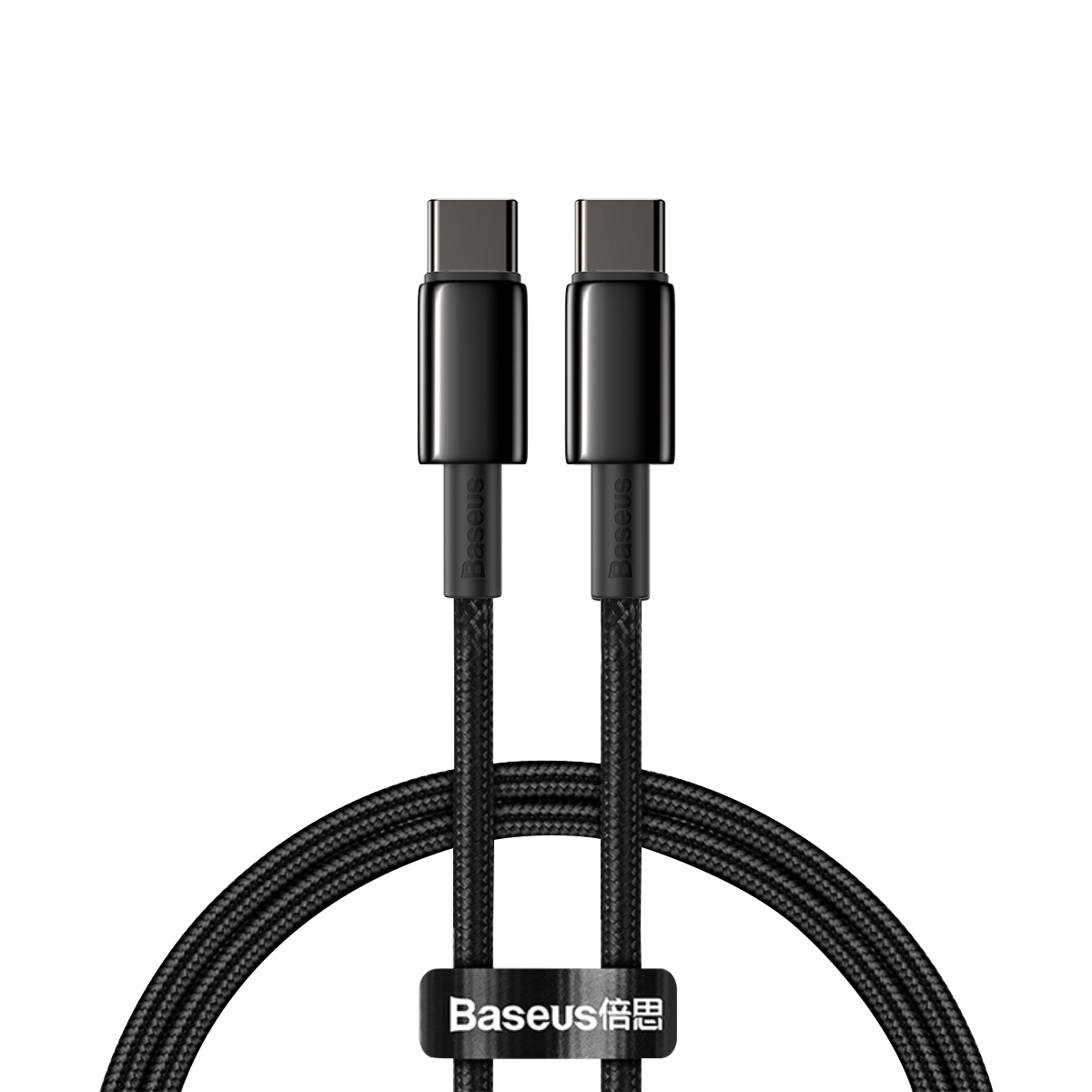 Baseus Tungsten PD USB-C - USB-C kaapeli 1 m 100W (musta)