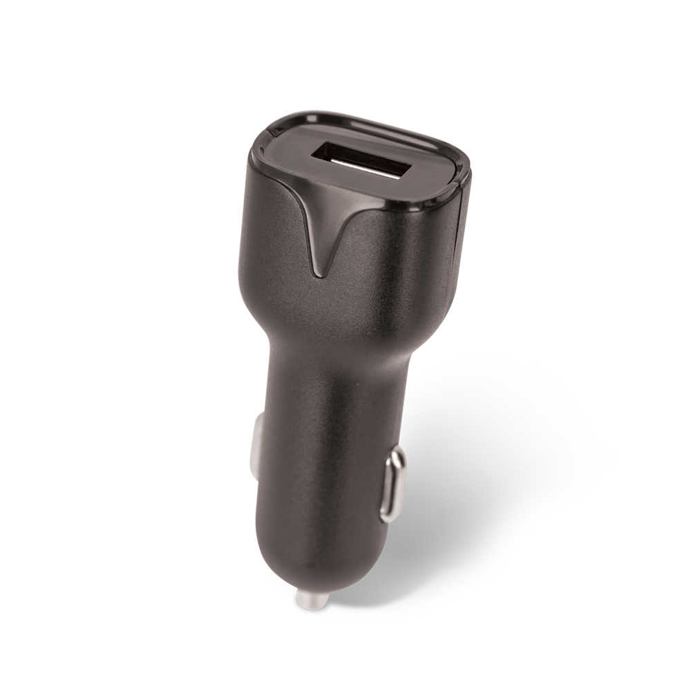 Setty-autolaturi 1x USB 1A musta + microUSB-kaapeli 1,0 m UUSI