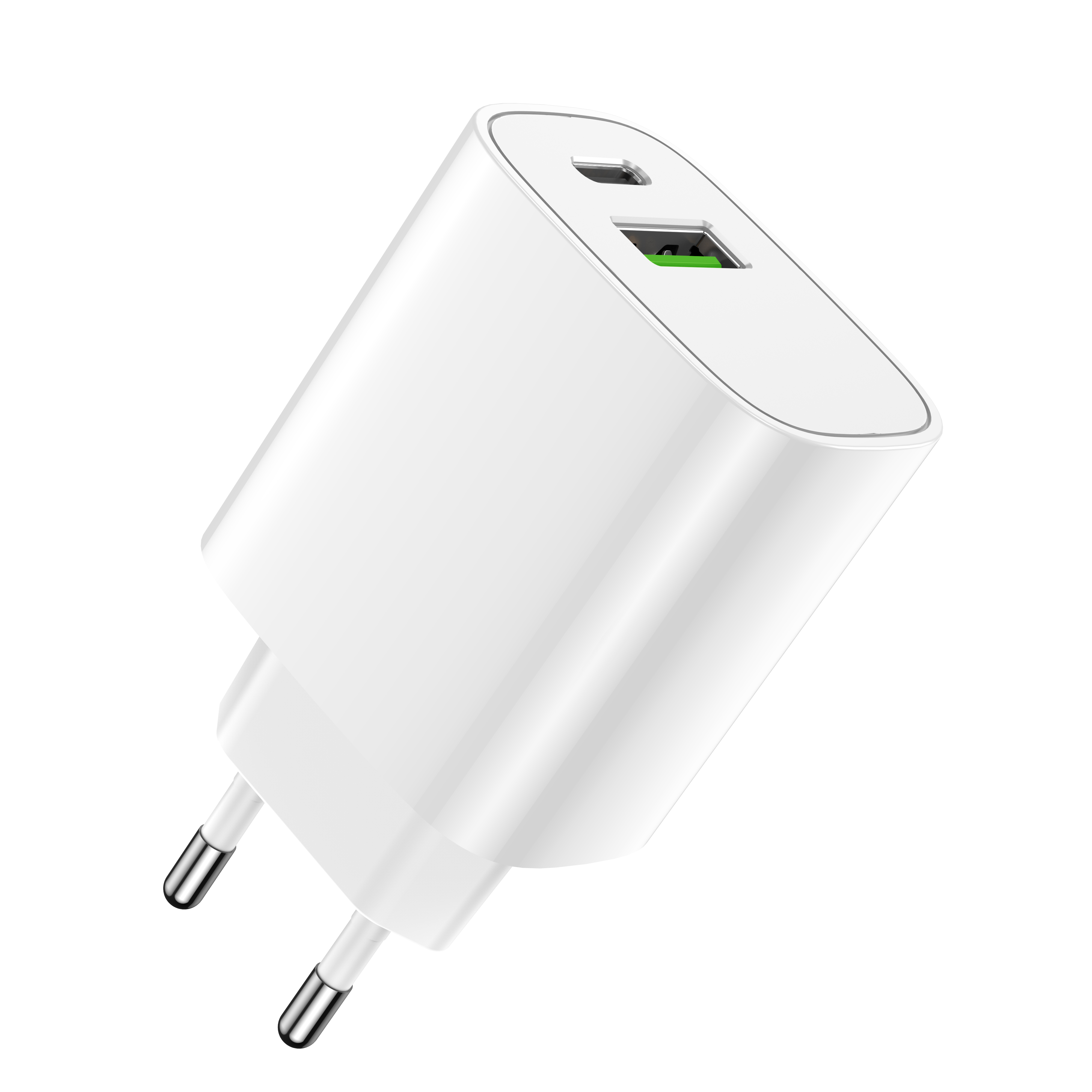 Forever LS-04 laturi 1xUSB QC 3.0 + 1xUSB-C PD 20W (valkoinen)