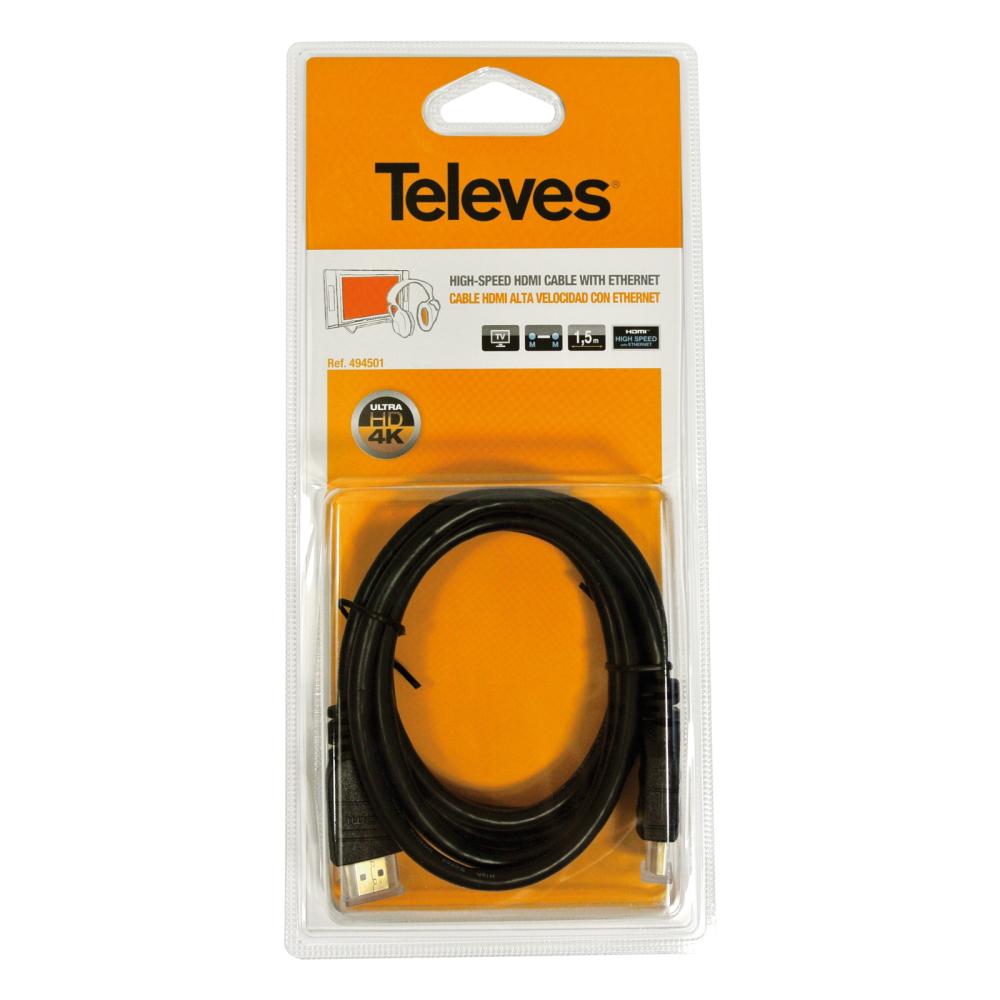 HDMI-HDMI-kaapeli 1,5 m Televes