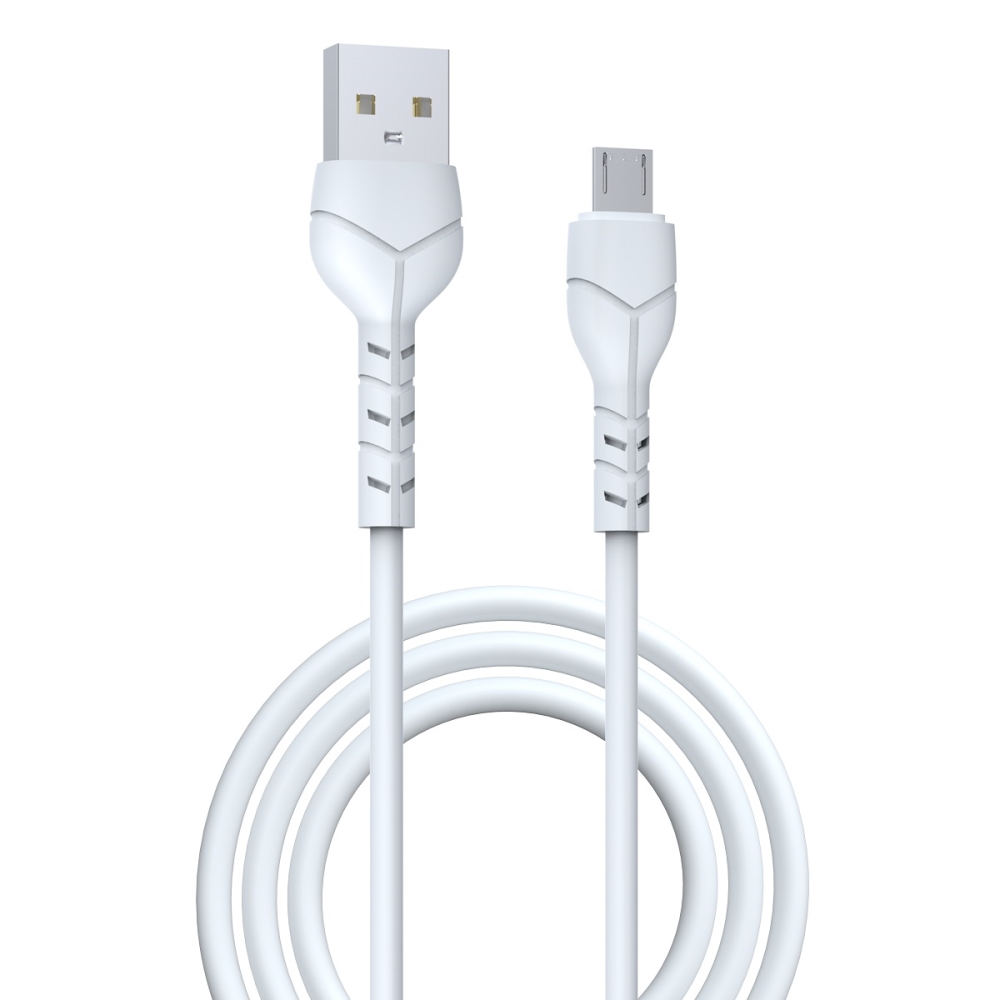 USB-kaapeli Devia Kintone microUSB 1.0 m valkoinen 5V 2.1A