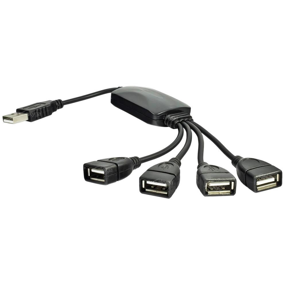 Akyga USB-hubi AK-AD-13 2.0, 4 porttia, musta, 15 cm