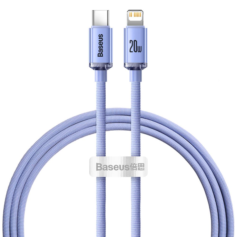 USB Cable Baseus "CAJY000205" Violet "Type-C / Lightning" 200cm (up to 20W)
