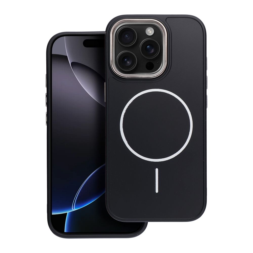 Suojakuori iPhone 17 PRO MAX:lle Frame Mag Cover yhteensopiva MagSafen kanssa musta