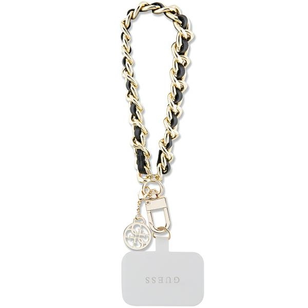 GUESS kantohihna GUOUCHSAMC4K (Saffiano Chain Strap 4G Charm) musta