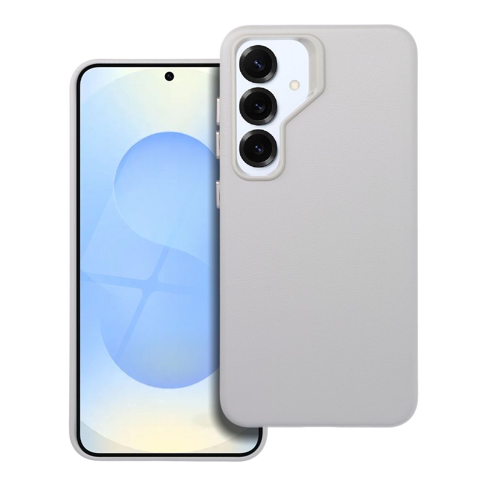 Nahkainen Mag Cover -suojakuori Samsung S25:lle yhteensopiva MagSafen kanssa harmaa