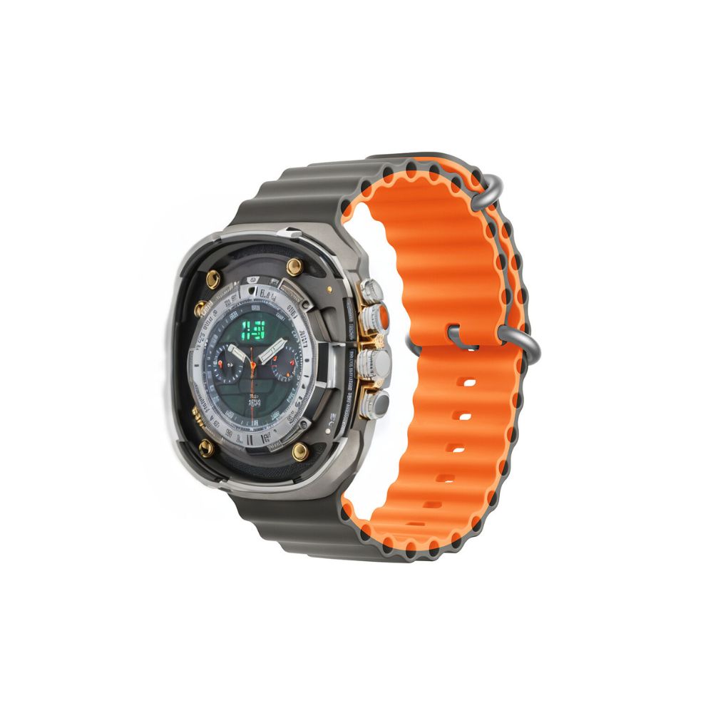 Devia ranneke Deluxe Sport6 Apple Watch 44mm/ 45mm/ 46mm/ 49mm harmaa oranssi