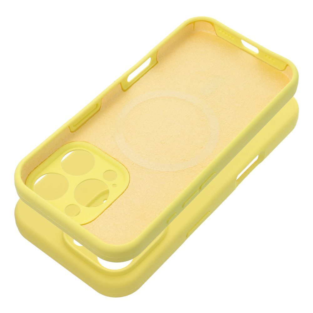 Silikoninen Suojakuori 2mm iPhone 15:lle MagSafe-yhteensopiva keltainen