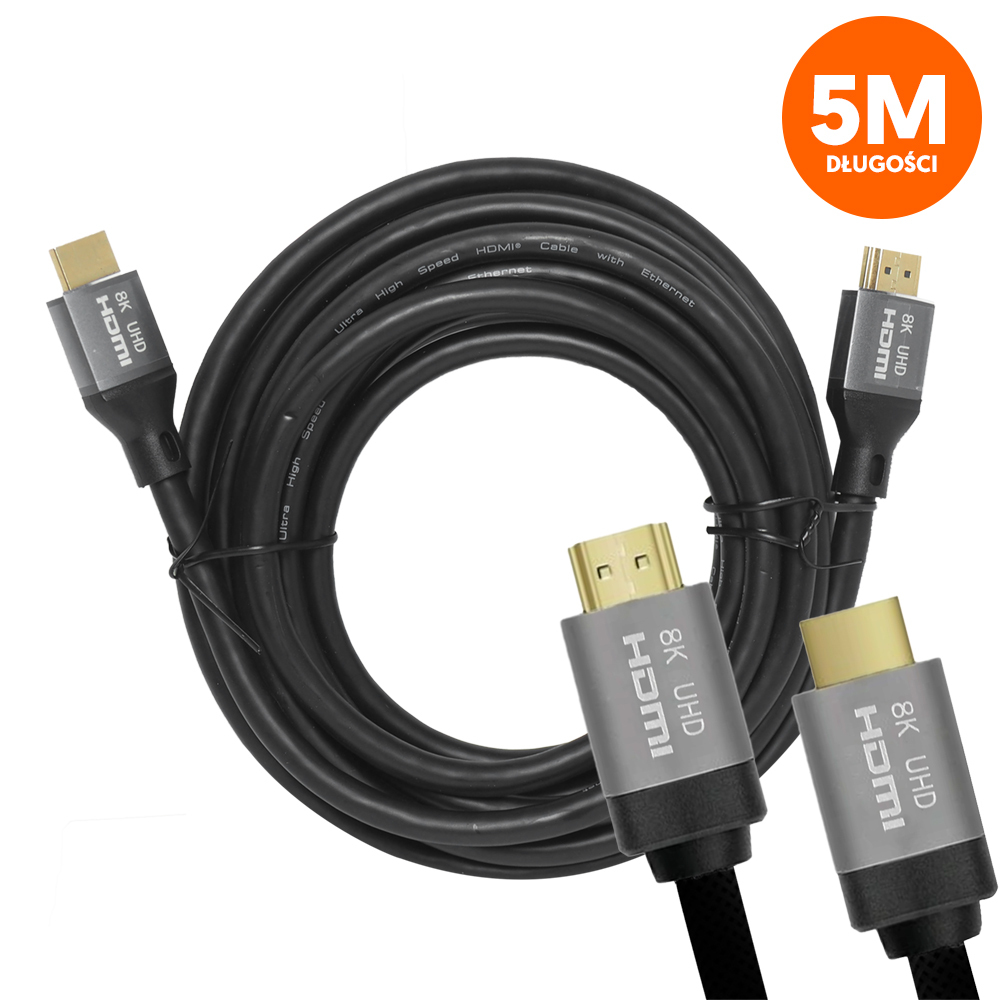 HDMI-HDMI Kaapeli v2.1 8K 5m Musta