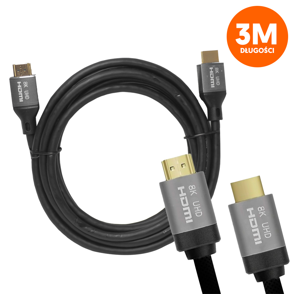 HDMI-HDMI Kaapeli v2.1 8K 3m Musta